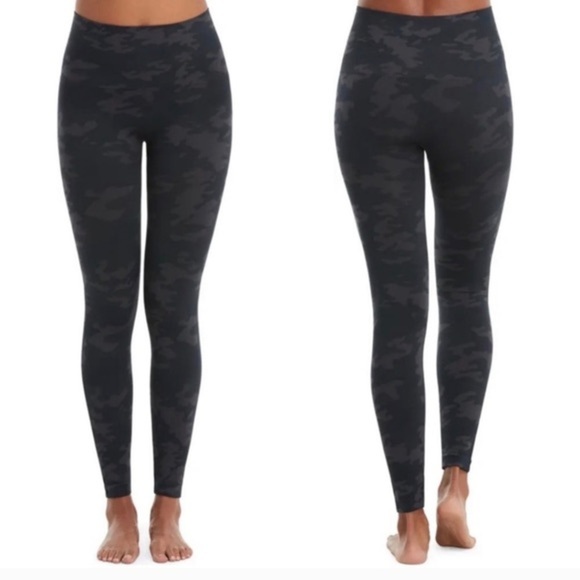 Spanx look at me now camo seamless leggings green grey navy small - Picture 2 of 6